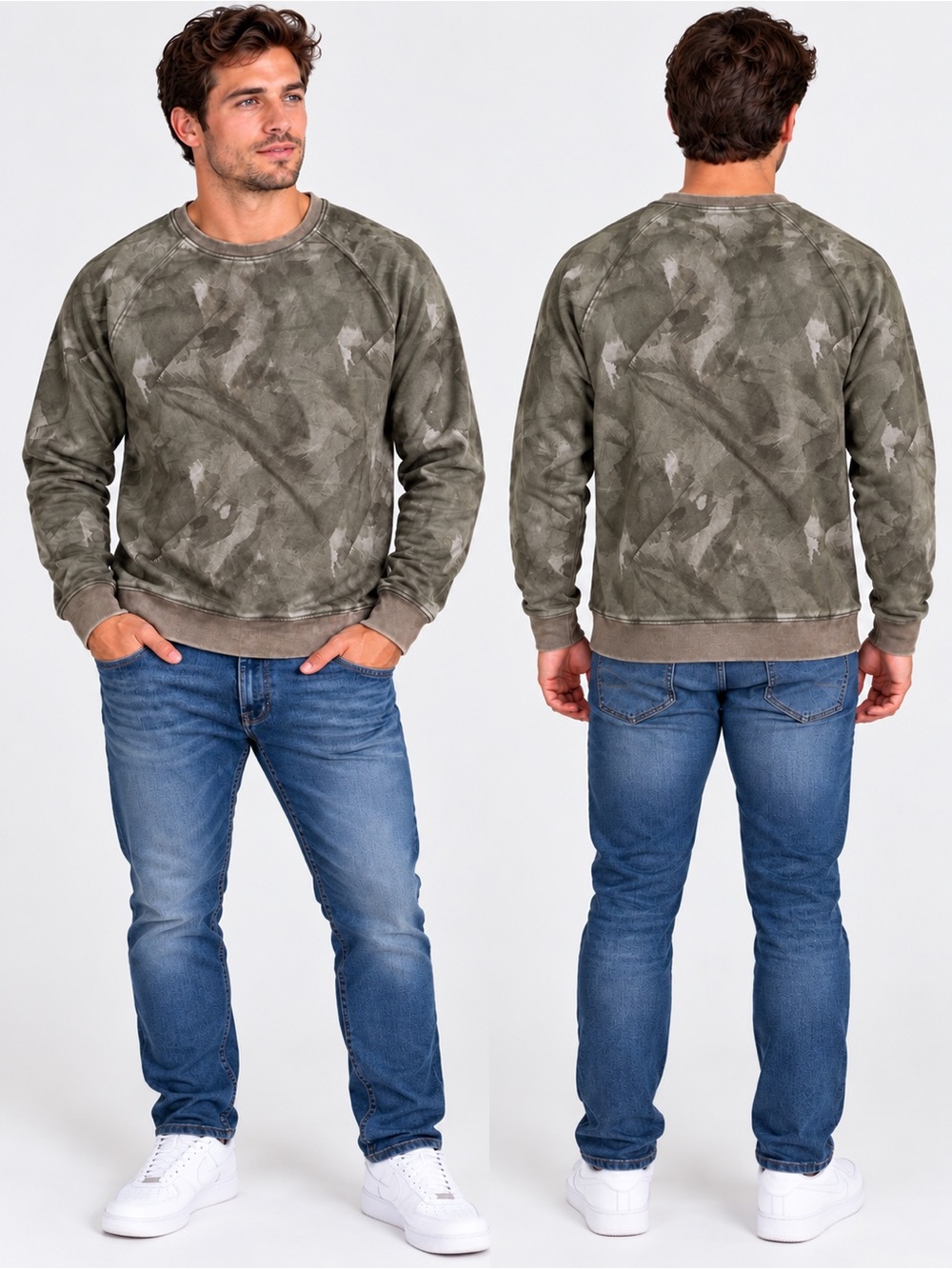 Target 🎯 Men's Crewneck Sweatshirt in Olive Wash - Casual Pullover
